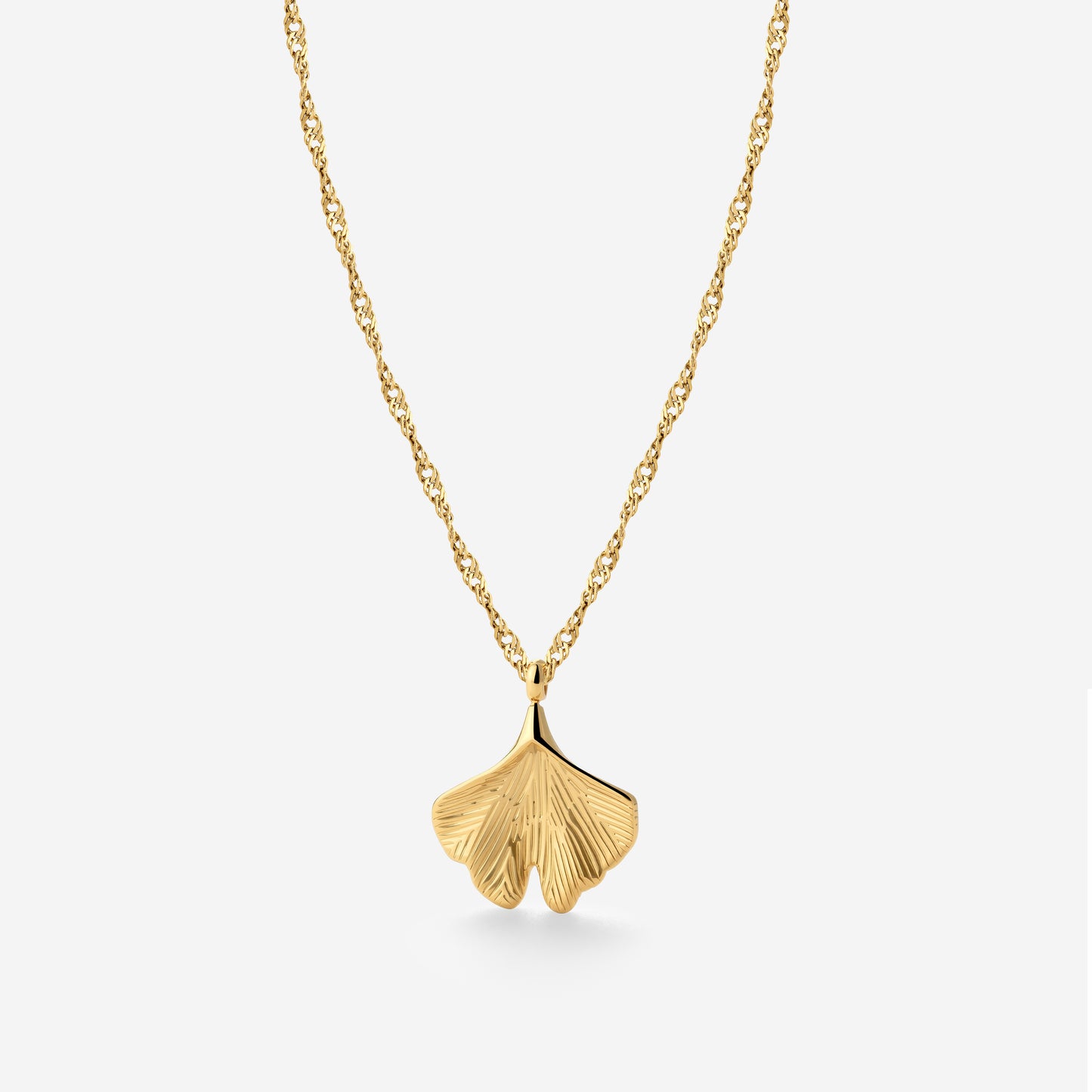 Ginkgo Leaf Necklace Gold
