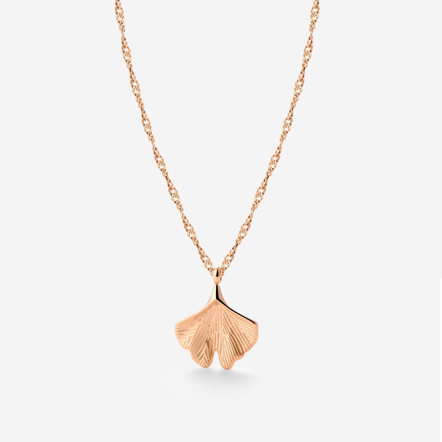 Ginkgo Leaf Necklace Roségold
