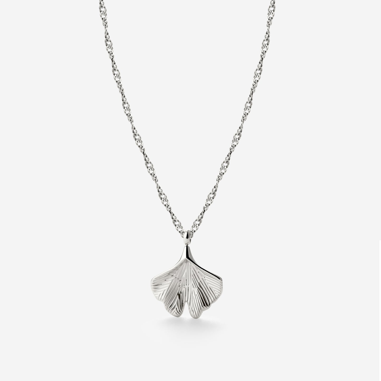 Ginkgo Leaf Necklace Silber