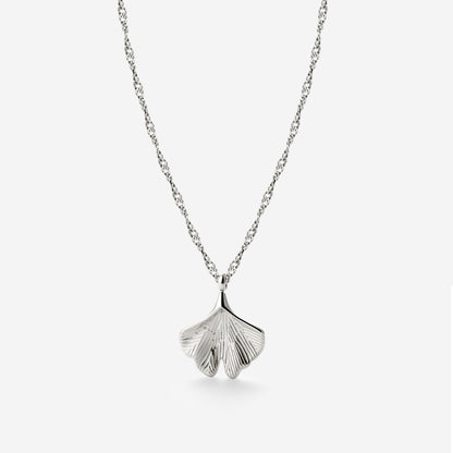 Ginkgo Leaf Necklace Silber