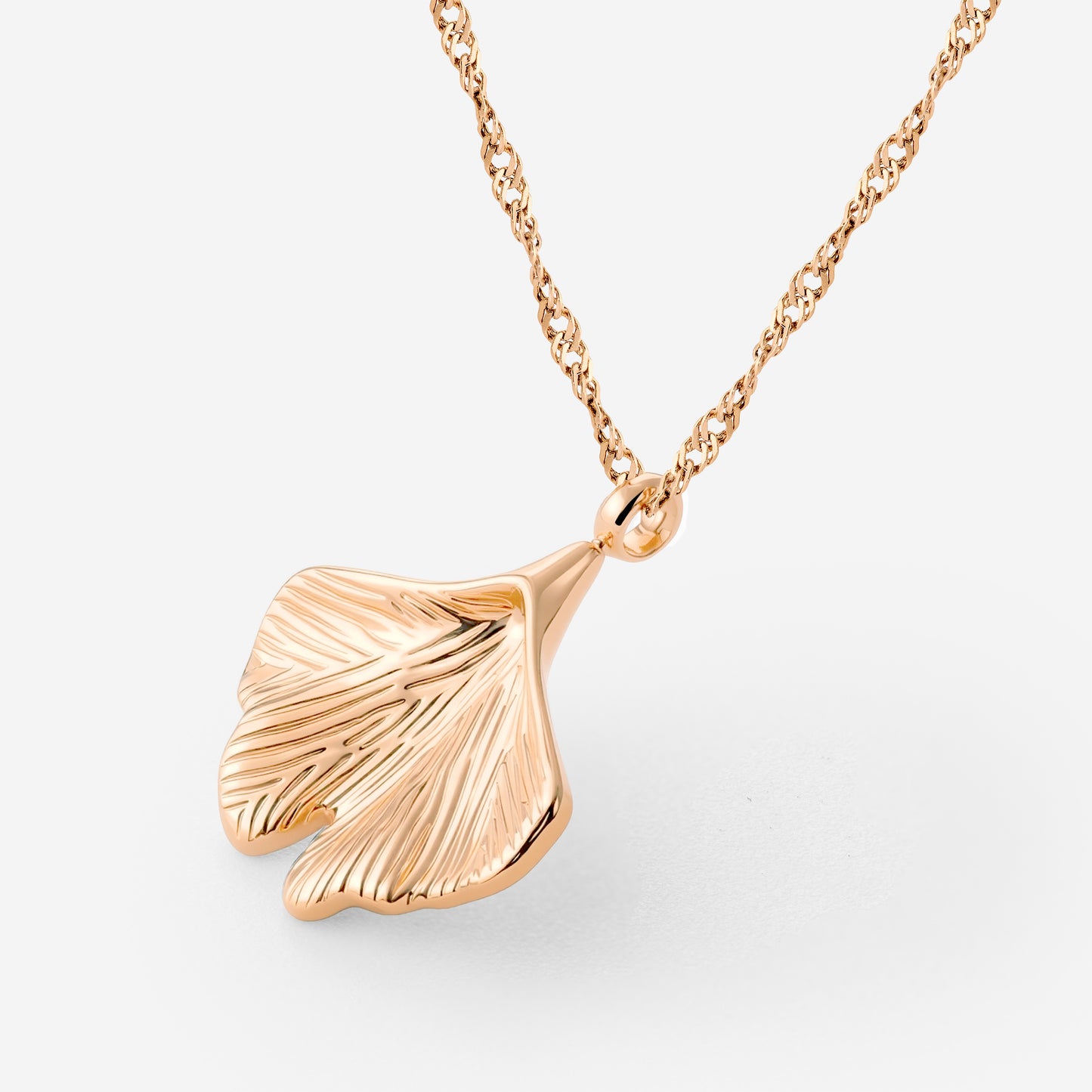 Ginkgo Leaf Necklace Roségold