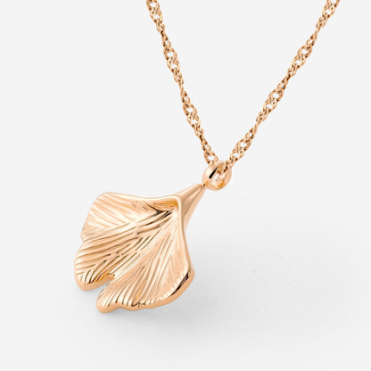 Ginkgo Leaf Necklace Roségold
