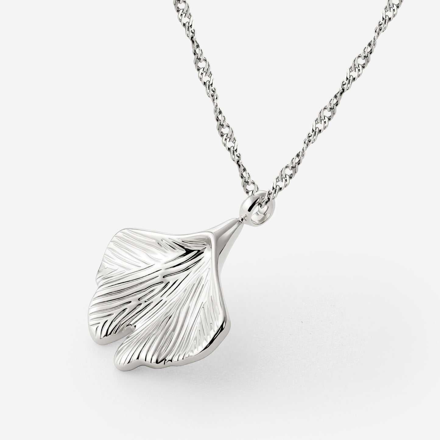 Ginkgo Leaf Necklace Silber