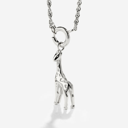 Giraffe Rope Chain Necklace Set Silber