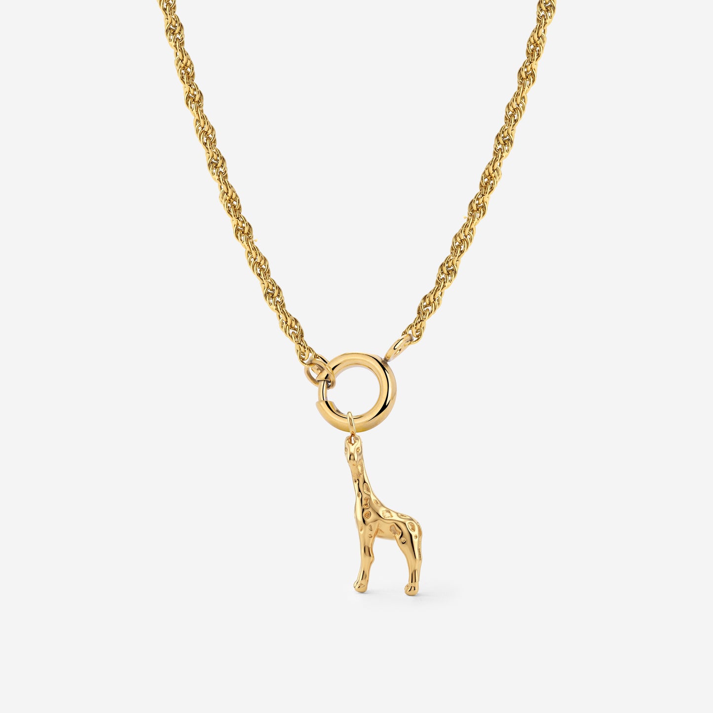 Giraffe Rope Chain Necklace Set Gold