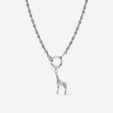 Giraffe Rope Chain Necklace Set Silber