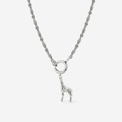 Giraffe Rope Chain Necklace Set Silber