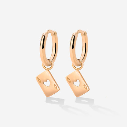 Heart Ace Hoop Set Small Roségold