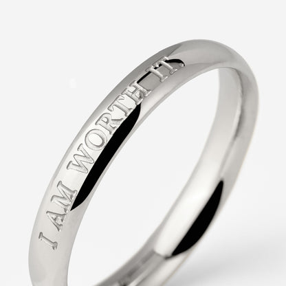 I am worth it Ring Silber
