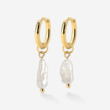 Lisas Power Pearl Hoop Set Gold