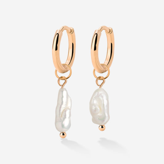 Lisas Power Pearl Hoop Set Roségold