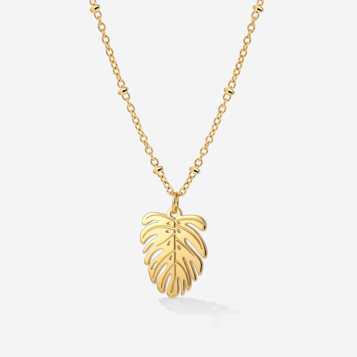 Monstera Leaf Necklace Gold