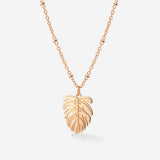 Monstera Leaf Necklace Roségold