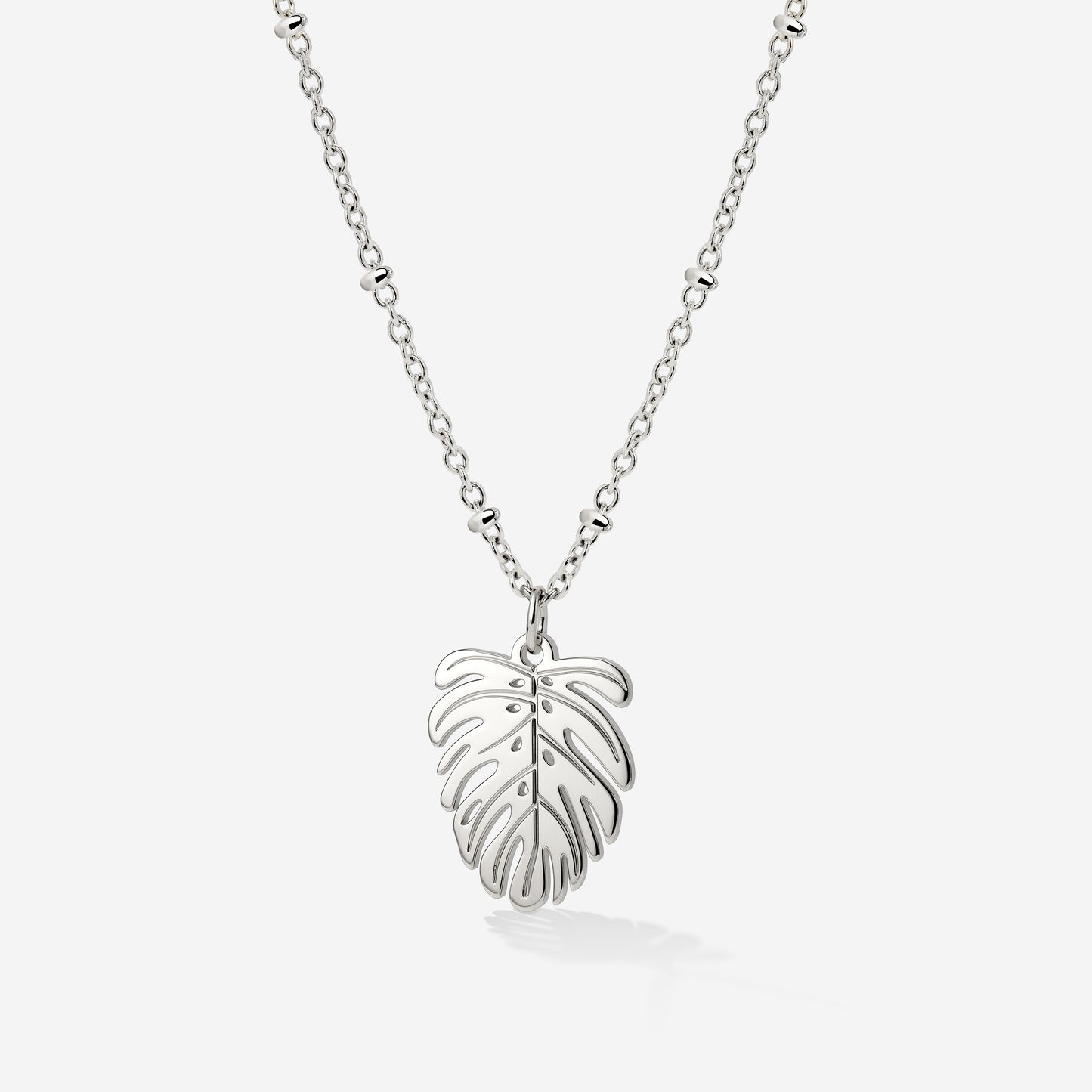 Monstera Leaf Necklace Silber