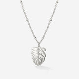 Monstera Leaf Necklace Silber