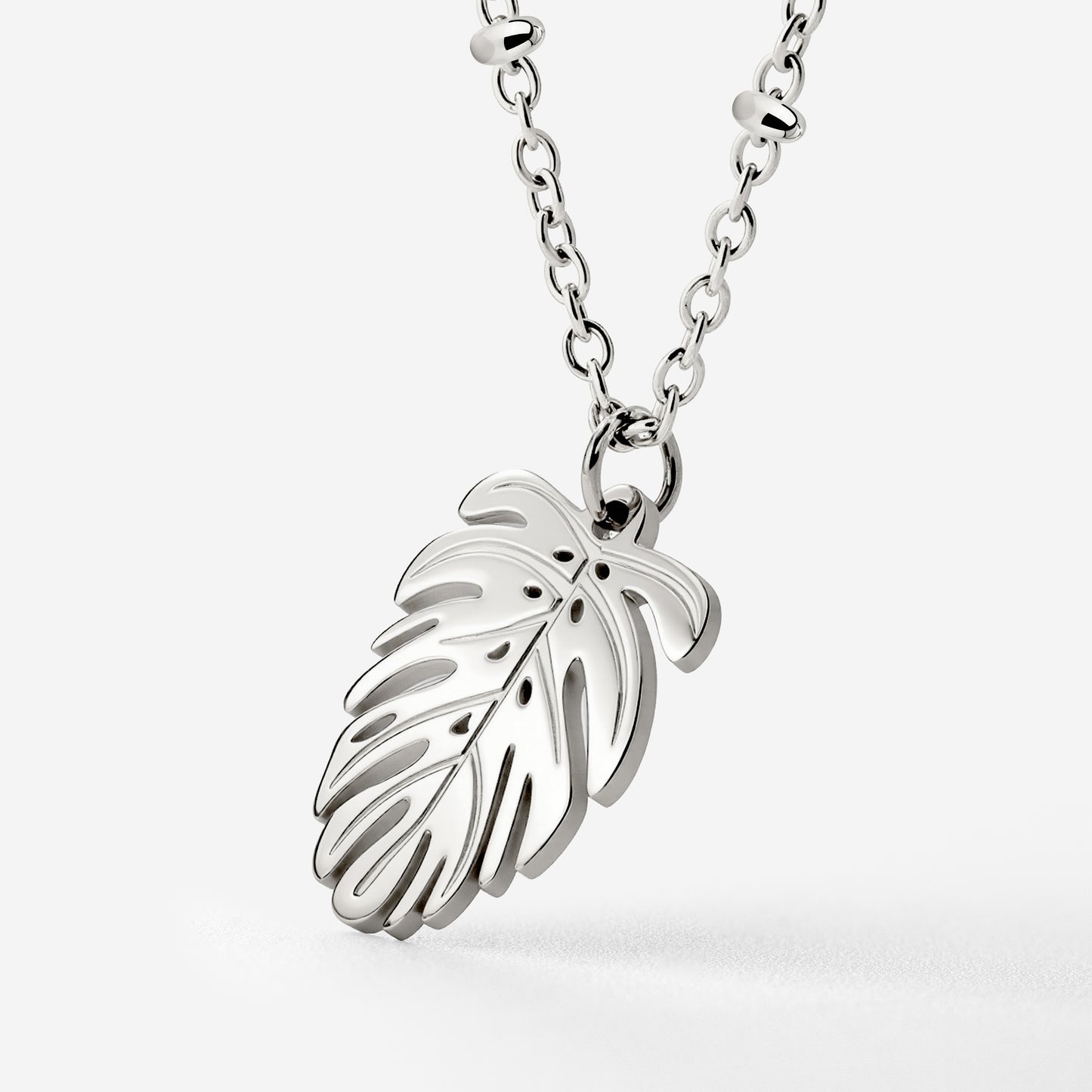 Monstera Leaf Necklace Silber