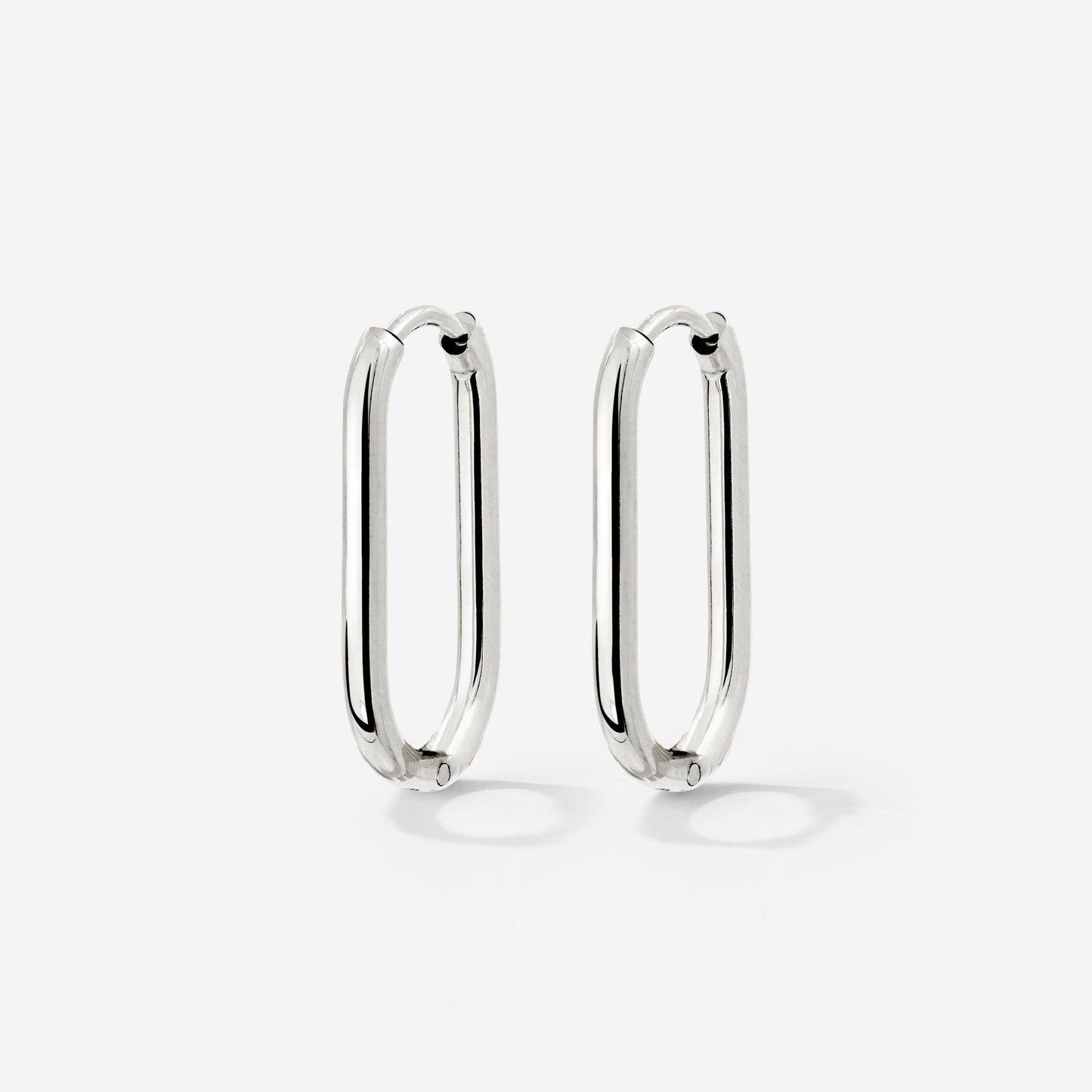 Oval Hoops Small Silber