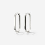 Oval Hoops Small Silber