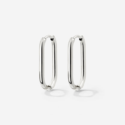 Oval Hoops Small Silber