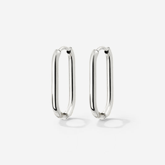 Oval Hoops Small Silber