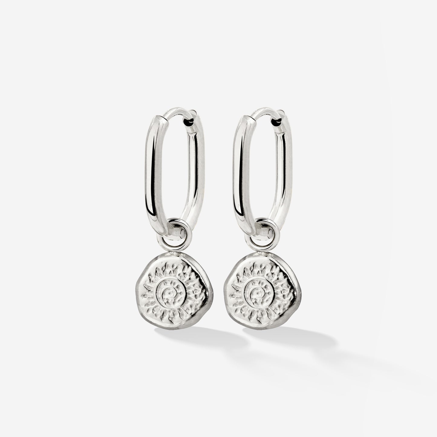 Sun Seeker Oval Hoop Set Baby Silber