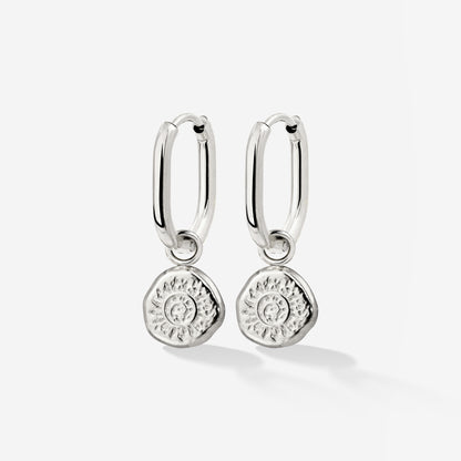 Sun Seeker Oval Hoop Set Baby Silber