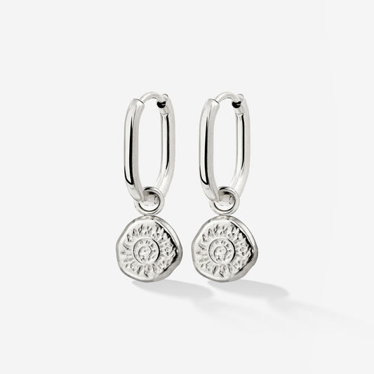 Sun Seeker Oval Hoop Set Baby Silber