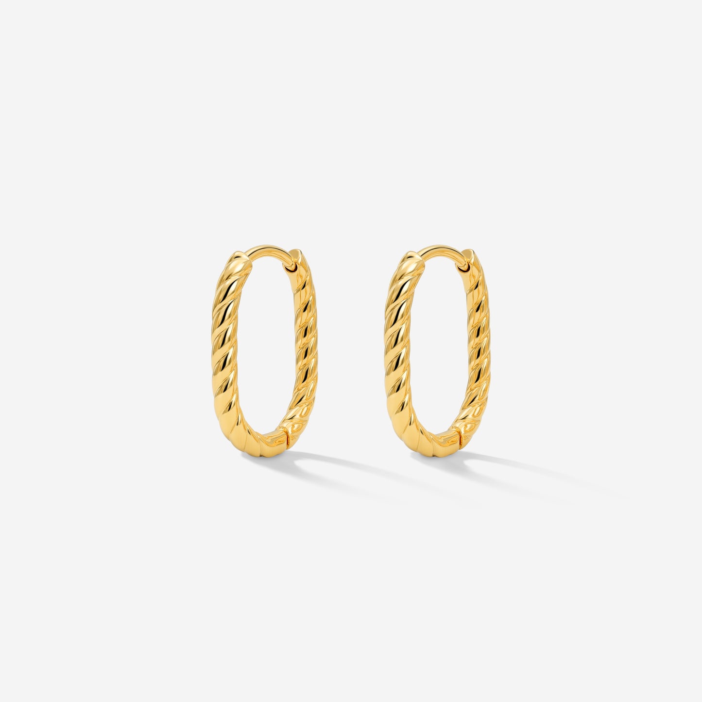 Oval Twisted Hoops Baby Gold
