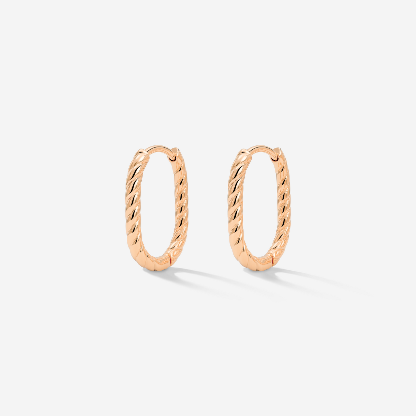 Oval Twisted Hoops Baby Roségold