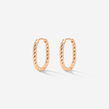 Oval Twisted Hoops Baby Roségold