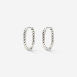 Oval Twisted Hoops Baby Silber