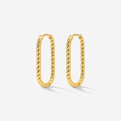 Oval Twisted Hoops Small Gold