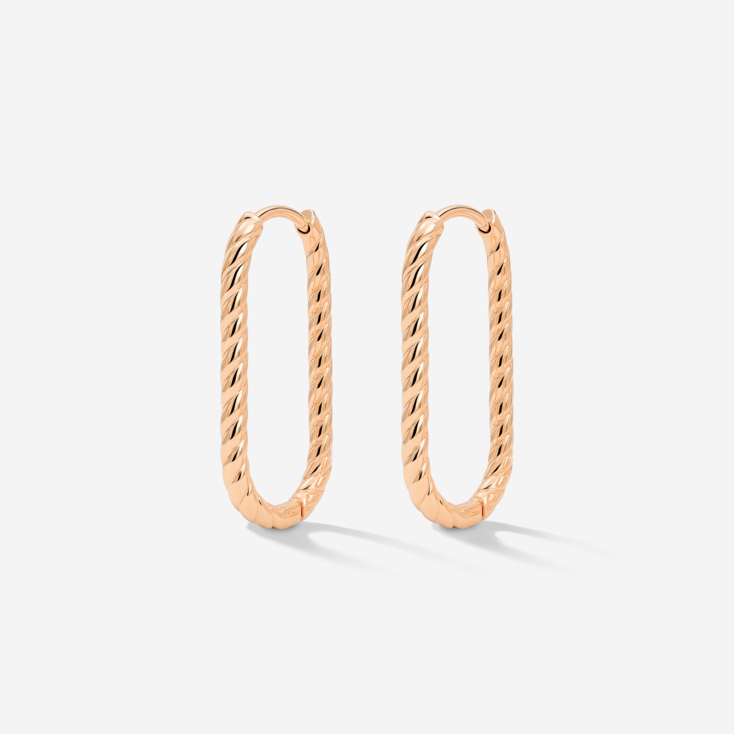 Oval Twisted Hoops Small Roségold
