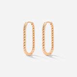 Oval Twisted Hoops Small Roségold