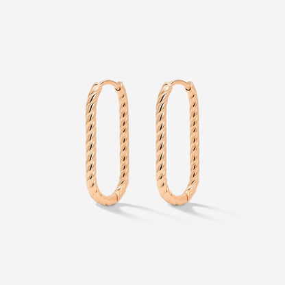 Oval Twisted Hoops Small Roségold