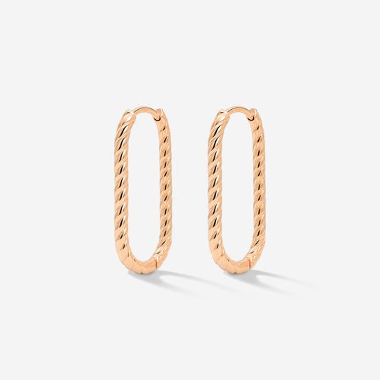 Oval Twisted Hoops Small Roségold