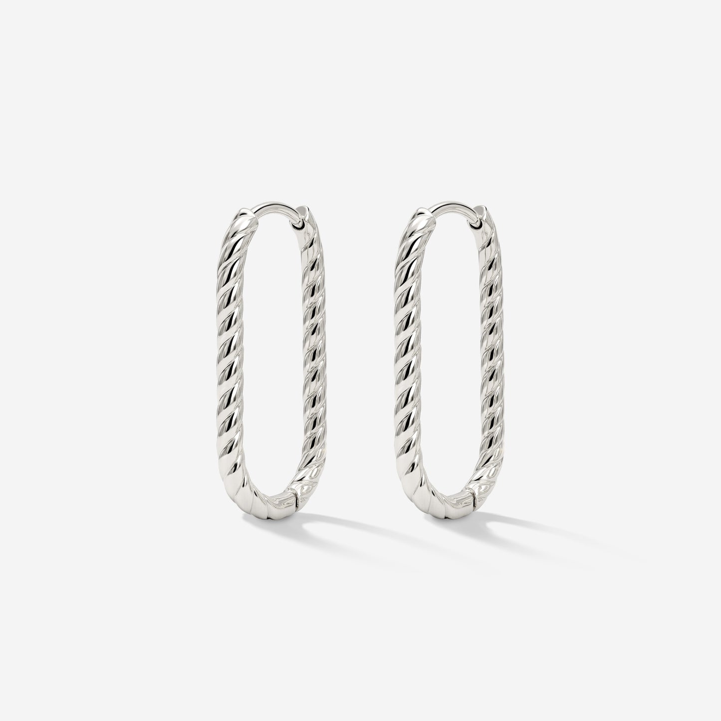 Oval Twisted Hoops Small Silber