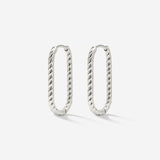 Oval Twisted Hoops Small Silber