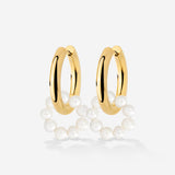 Pearly Donut Hoop Set Gold