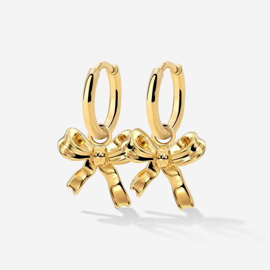 Pretty Ribbon Hoop Set Small Gold