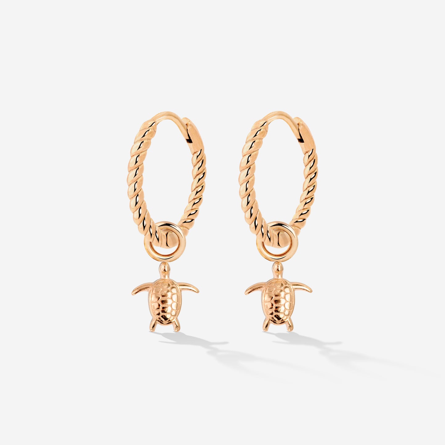 Sea Turtle Twisted Hoop Set Small Roségold