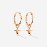 Sea Turtle Twisted Hoop Set Small Roségold