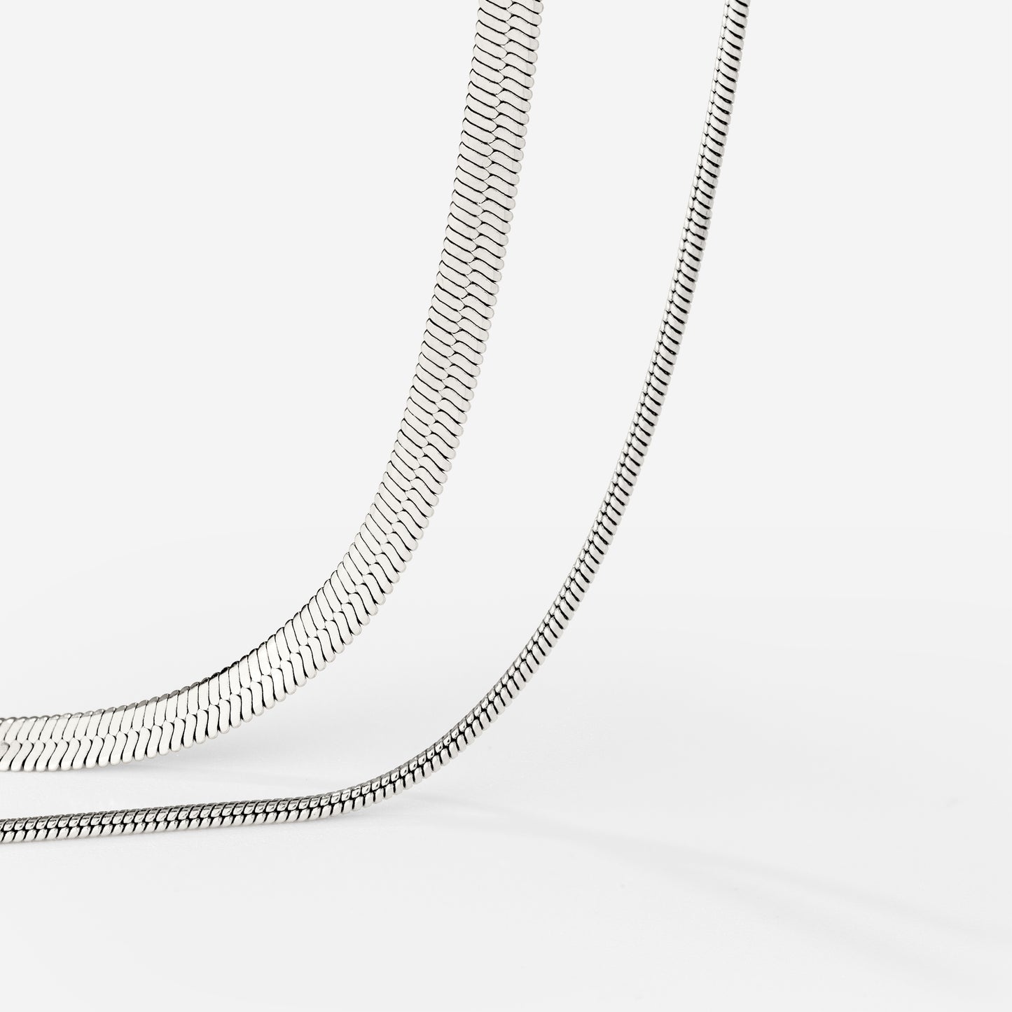 Snake Chain Bundle Silber