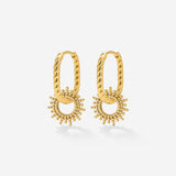 Sunny Oval Twisted Hoop Set Baby Gold