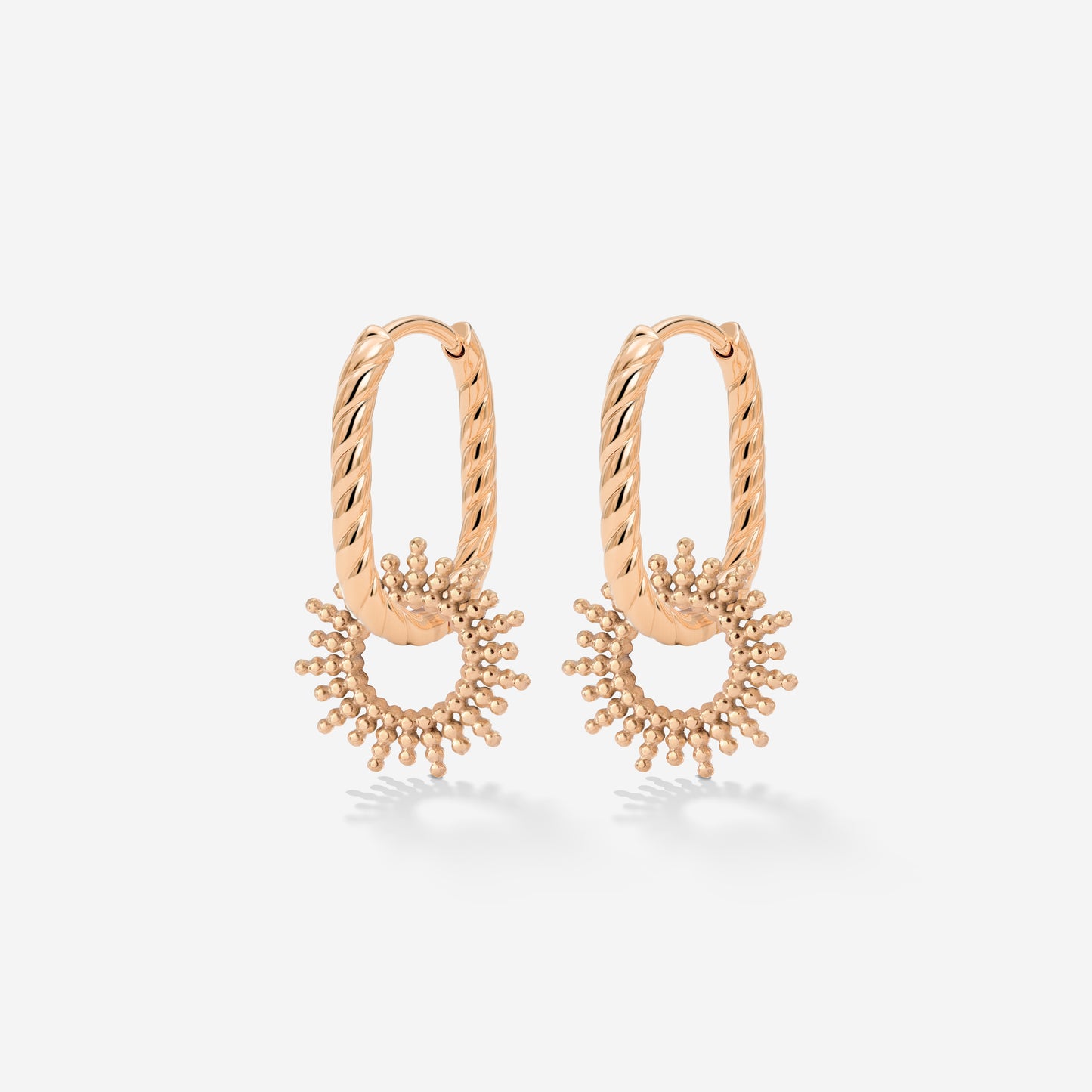 Sunny Oval Twisted Hoop Set Baby Roségold