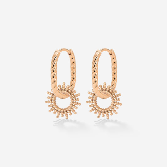Sunny Oval Twisted Hoop Set Baby Roségold