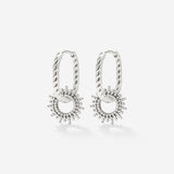 Sunny Oval Twisted Hoop Set Baby Silber