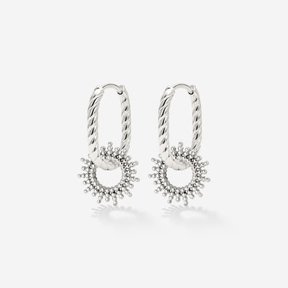 Sunny Oval Twisted Hoop Set Baby Silber