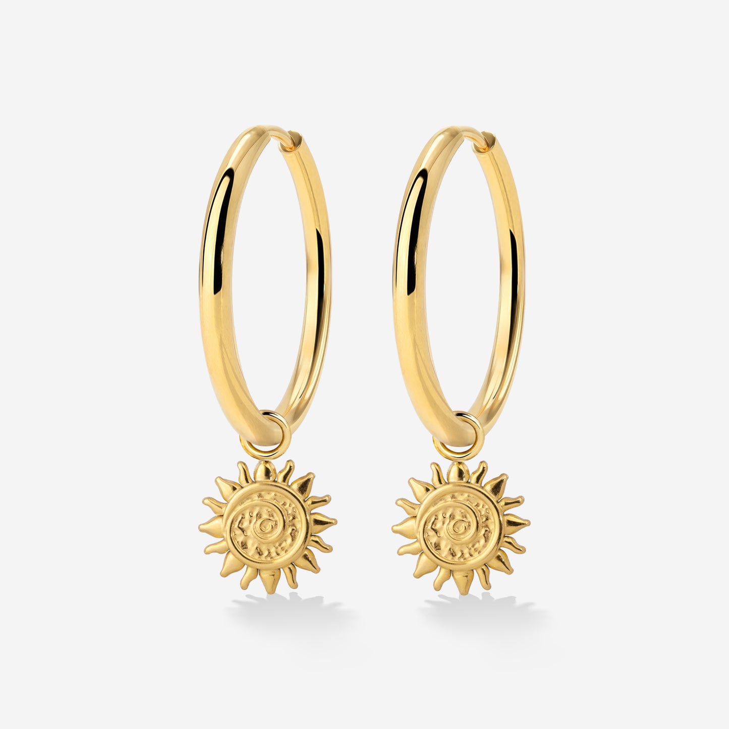 Sunny Swirl Hoop Set Large Gold