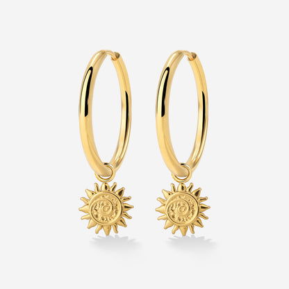 Sunny Swirl Hoop Set Large Gold